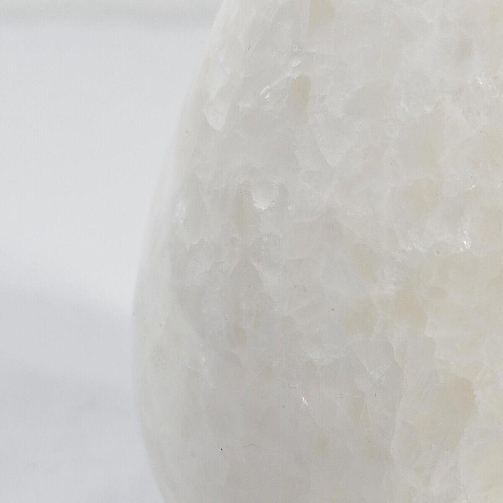 Vintage 1960s Hand Carved White & Cream Colored Alabaster Stone 8" Bud Vase - Picture 8 of 11